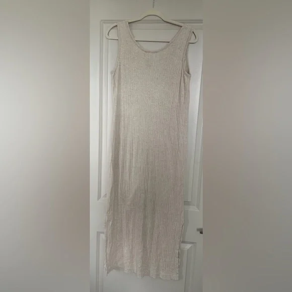 Ralph Lauren Cotton/Linen Ribbed Maxi Dress Size Medium - Picture 2 of 7